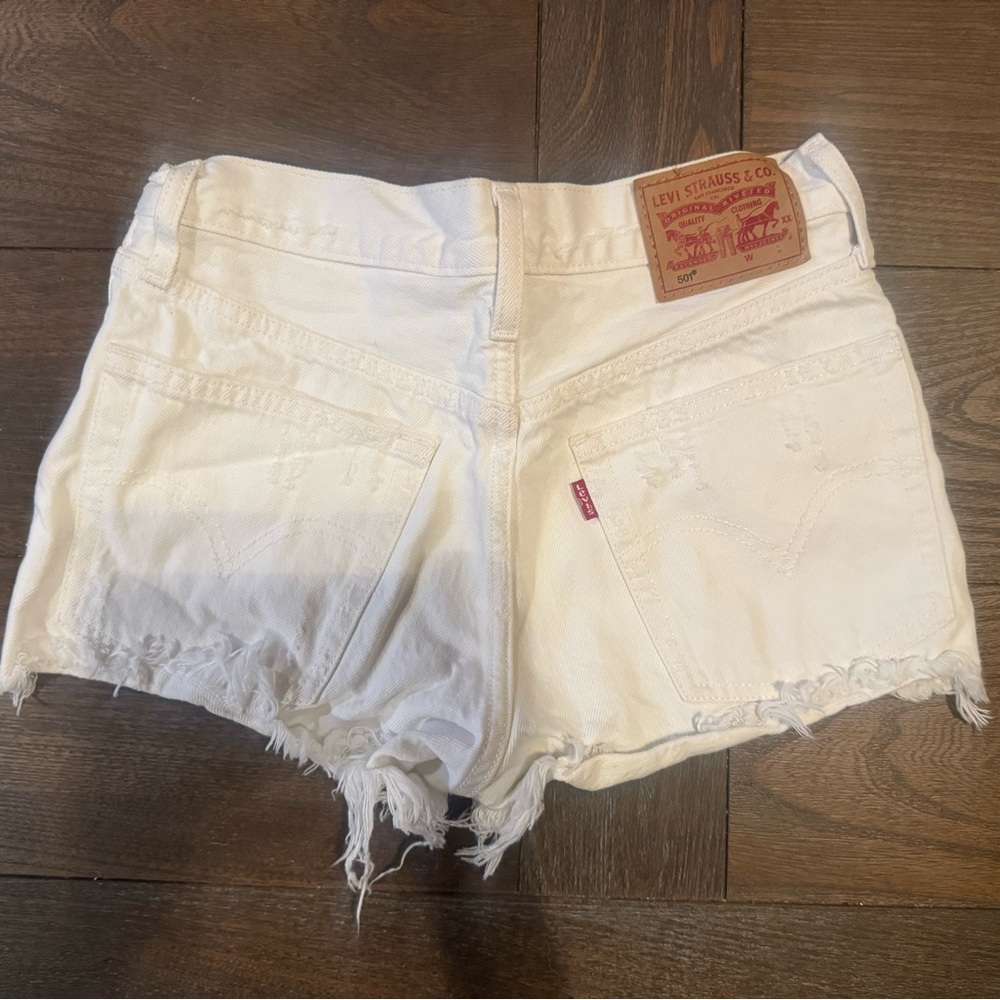 Levi's White Jean Shorts